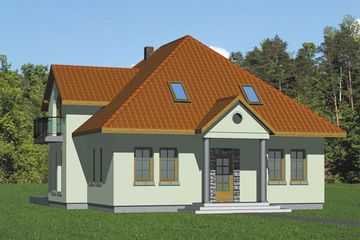  Projekt domu Domek Bukowy (SLF1014) - projekt domu parterowego z poddaszem - Zdjęcie 1