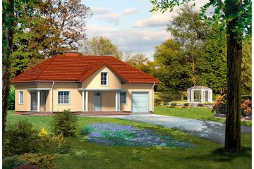  Projekt domu Porto (KRH1116) - projekt domu parterowego z poddaszem - Zdjęcie 1