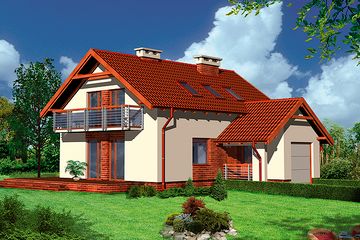  Projekt domu Rivoli (KRH1117) - projekt domu parterowego z poddaszem - Zdjęcie 1