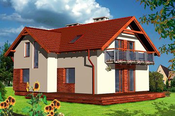  Projekt domu Rivoli (KRH1117) - projekt domu parterowego z poddaszem - Zdjęcie 2