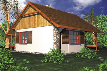  Projekt domu letniskowego BR 130 (KRG1079) - projekt domu letniskowego parterowego - Zdjęcie 2