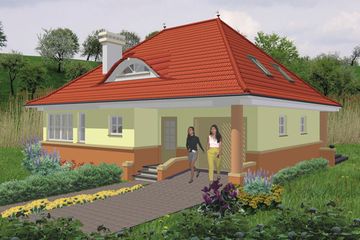  Projekt domu arch'IRYS (WRK1001) - projekt domu parterowego z poddaszem - Zdjęcie 1