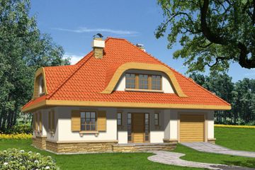  Projekt domu SZAFIR II (WRN1010) - projekt domu parterowego z poddaszem - Zdjęcie 2