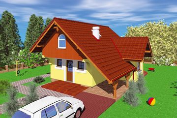  Projekt domu Opl (SLB1135) - projekt domu parterowego z poddaszem - Zdjęcie 1