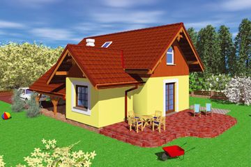  Projekt domu Opl (SLB1135) - projekt domu parterowego z poddaszem - Zdjęcie 2