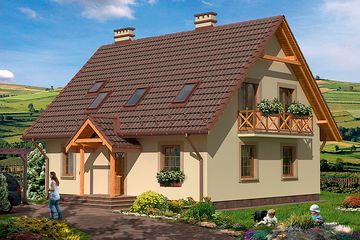  Projekt domu Finestre (KRH1133) - projekt domu parterowego z poddaszem - Zdjęcie 1
