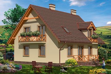  Projekt domu Finestre (KRH1133) - projekt domu parterowego z poddaszem - Zdjęcie 2