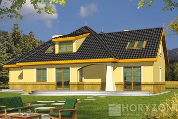 Projekt domu WANILIA A z wyższą wieżyczką (WRD1136) - projekt domu parterowego z poddaszem - Zdjęcie 2