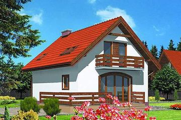  Projekt domu B-45 (KRA1079) - projekt domu parterowego z poddaszem - Zdjęcie 2