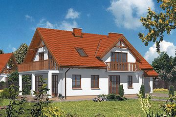  Projekt domu B 65 (KRA1087) - projekt domu parterowego z poddaszem - Zdjęcie 1