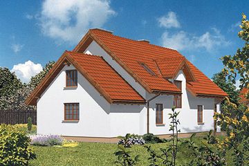  Projekt domu B 65 (KRA1087) - projekt domu parterowego z poddaszem - Zdjęcie 2