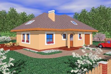  Projekt domu Chb (SLB1004) - projekt domu parterowego z poddaszem - Zdjęcie 1