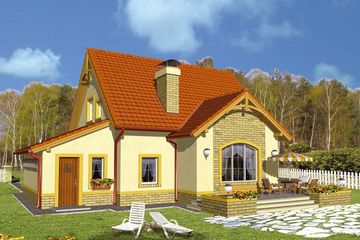  Projekt domu Rusałka z garażem (WRX1004) - projekt domu parterowego z poddaszem - Zdjęcie 2