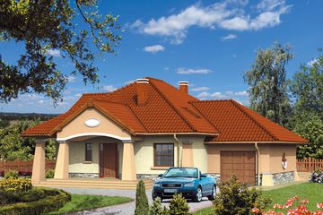  Projekt domu CA-003 (SLE1023) - projekt domu parterowego z poddaszem - Zdjęcie 1