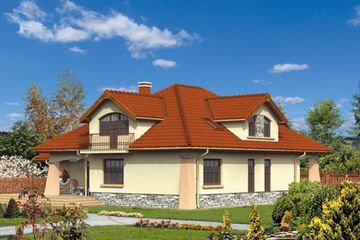  Projekt domu CA-003 (SLE1023) - projekt domu parterowego z poddaszem - Zdjęcie 2