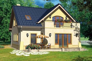  Projekt domu Jaskółka (WRX1012) - projekt domu parterowego z poddaszem - Zdjęcie 2