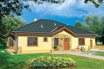  Projekt domu Sasza z garażem (WRX1014) - projekt domu parterowego - Zdjęcie 1