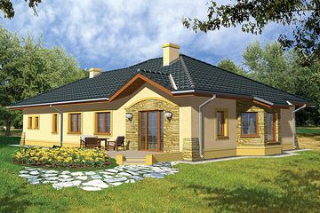  Projekt domu Sasza z garażem (WRX1014) - projekt domu parterowego - Zdjęcie 2
