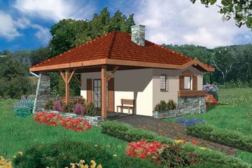  Projekt domu letniskowego archiKRZYŚ (WRK1019) - projekt domu letniskowego parterowego - Zdjęcie 1