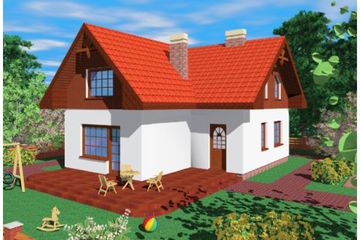  Projekt domu Rusz (SLB1037) - projekt domu parterowego z poddaszem - Zdjęcie 1