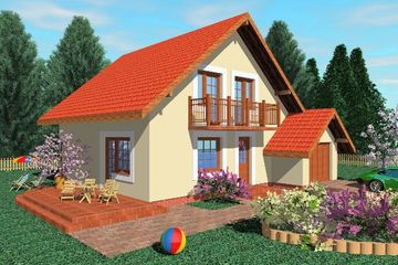  Projekt domu Dab (SLB1051) - projekt domu parterowego z poddaszem - Zdjęcie 1