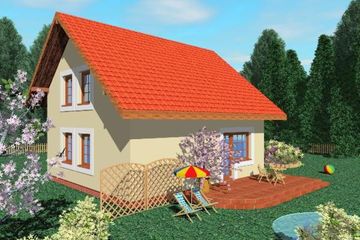  Projekt domu Dab (SLB1051) - projekt domu parterowego z poddaszem - Zdjęcie 2