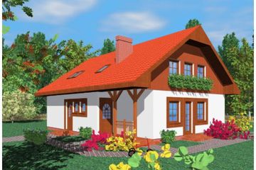 Projekt domu Rul (SLB1053) - projekt domu parterowego z poddaszem - Zdjęcie 1