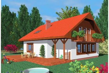  Projekt domu Rul (SLB1053) - projekt domu parterowego z poddaszem - Zdjęcie 2