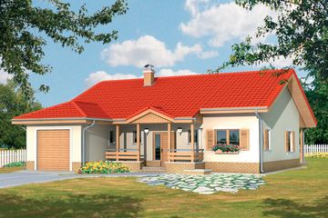  Projekt domu Lenka z garażem (WRX1022) - projekt domu parterowego - Zdjęcie 1