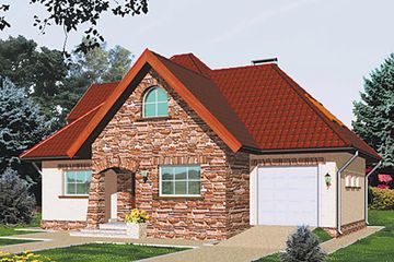  Projekt domu BRYGIDA (WRA1075) - projekt domu parterowego z poddaszem - Zdjęcie 1