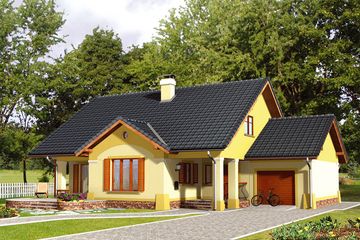  Projekt domu Dorotka II z garażem (WRX1025) - projekt domu parterowego z poddaszem - Zdjęcie 1