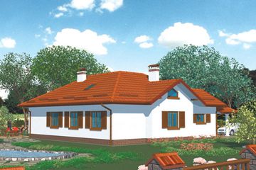 Projekt domu APS 144 - parterowy dom o powierzchni 115 m², dach kopertowy - ujęcie 2