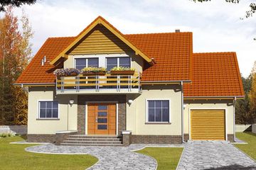  Projekt domu Grażka z garażem (WRX1031) - projekt domu parterowego z poddaszem - Zdjęcie 1