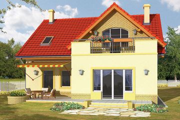  Projekt domu Jaskółka II (WRX1032) - projekt domu parterowego z poddaszem - Zdjęcie 2