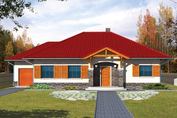  Projekt domu Natasza z garażem (WRX1033) - projekt domu parterowego - Zdjęcie 1