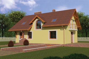  Projekt domu GALA (SLO1001) - projekt domu parterowego z poddaszem - Zdjęcie 2