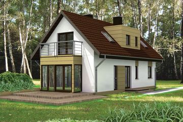  Projekt domu TK3 (WAK1003) - projekt domu parterowego z poddaszem - Zdjęcie 1