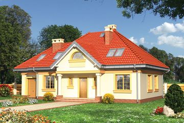  Projekt domu FIGA-LUX EX-780 (KRD1577) - projekt domu parterowego z poddaszem - Zdjęcie 1