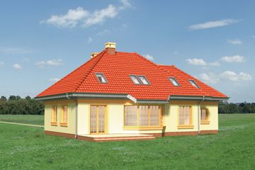  Projekt domu FIGA-LUX EX-780 (KRD1577) - projekt domu parterowego z poddaszem - Zdjęcie 2