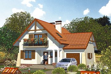  Projekt domu APS 143 (LUA1202) - projekt domu parterowego z poddaszem - Zdjęcie 1