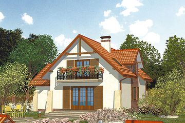  Projekt domu APS 143 (LUA1202) - projekt domu parterowego z poddaszem - Zdjęcie 2