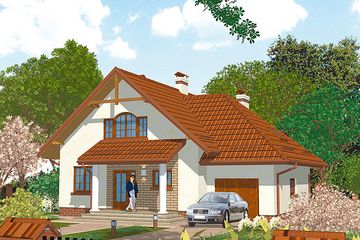  Projekt domu APS 162 (LUA1207) - projekt domu parterowego z poddaszem - Zdjęcie 1