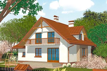  Projekt domu APS 162 (LUA1207) - projekt domu parterowego z poddaszem - Zdjęcie 2