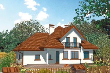  Projekt domu APS 168 (LUA1209) - projekt domu parterowego z poddaszem - Zdjęcie 2