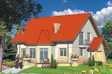  Projekt domu przy Pastelowej - stary II (KRK1158) - projekt domu parterowego z poddaszem - Zdjęcie 1