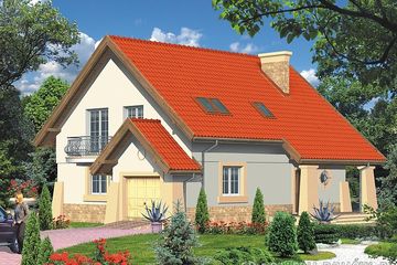  Projekt domu przy Pastelowej - stary II (KRK1158) - projekt domu parterowego z poddaszem - Zdjęcie 2