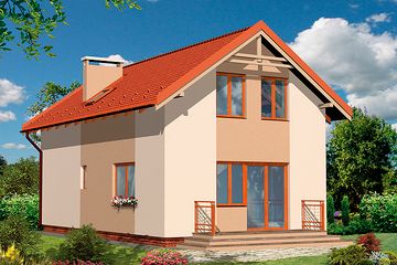  Projekt domu Polino II (KRH1225) - projekt domu parterowego z poddaszem - Zdjęcie 2
