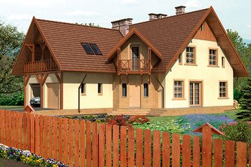  Projekt domu Triada I (KRH1239) - projekt domu parterowego z poddaszem - Zdjęcie 1