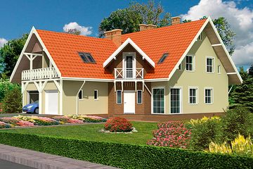  Projekt domu Triada II (KRH1240) - projekt domu parterowego z poddaszem - Zdjęcie 1