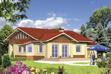 Projekt domu AR 164 - parterowy z poddaszem dom o powierzchni 172,80 m², dach dwuspadowy - ujęcie 2